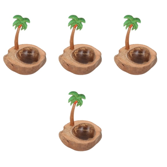 unbranded 4pcs Coconut Shell Candle Holder Candlestick Holder Taper Portable Candle Holder Table Centerpiece
