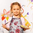 thumbnail image 3 of Pioneer Flower Floral Print Pattern Kids Aprons for Girls and Boys,Adjustable Neck Strap Toddler Aprons for Kids Cooking Baking, 3 of 7