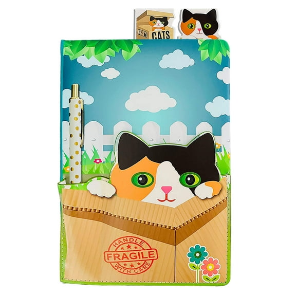 Streamline Imagined Cat In A Box Pocket Journal w/ Pen