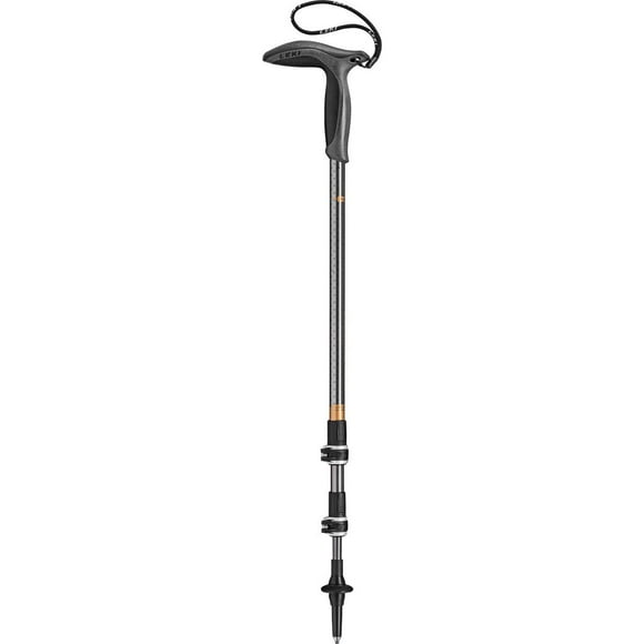 LEKI Wanderfreund Makalu Aluminum Adjustable Lightweight Walking Pole (Single) for Trekking & Hiking - Black-Anthracite-Copper - 90-120 cm