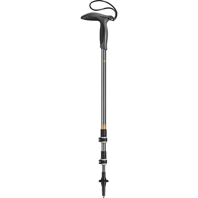 LEKI Wanderfreund Makalu Bâton de Marche Léger Réglable en Aluminium (Simple) pour Randonnée & Randonnée - Noir-Antracite-Cuivre - 90-120 cm