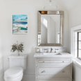 thumbnail image 5 of Modern Bathroom Wall Art, 12x16 inch - Abstract Blue Ocean Sunrise & Sunset for Sea-Lake Themed Home Decor, 5 of 7