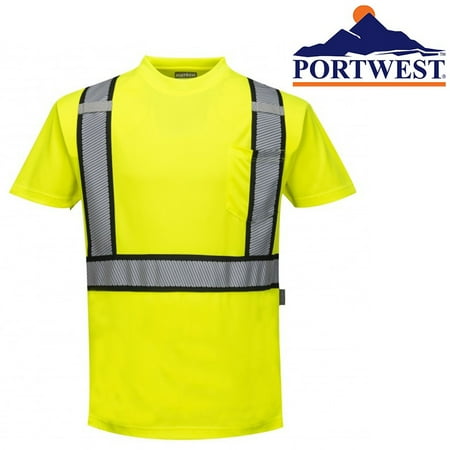 - High Visibility Safety Hi Vis T Shirt Contrast Reflective Tape ANSI Class 2 - 5X-Large