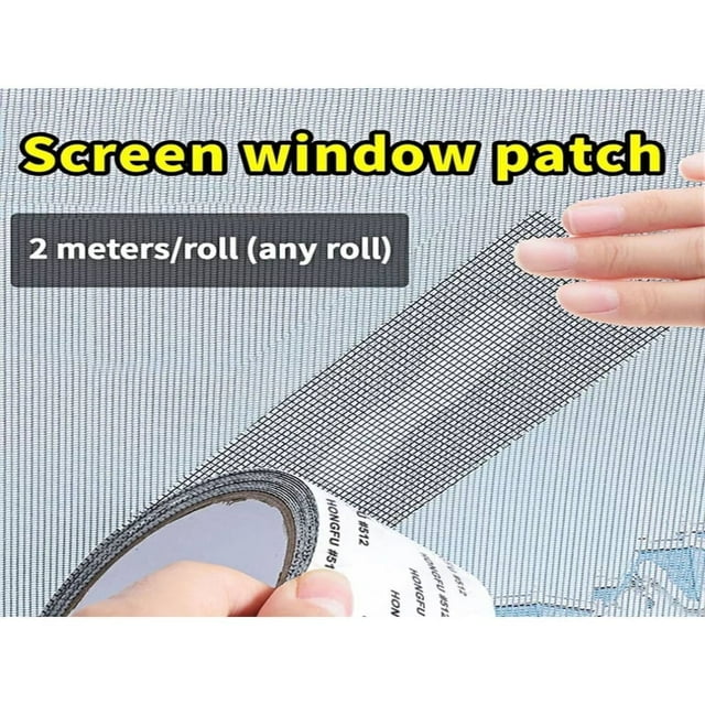 YOPTOP Mosquito Net Screen Repair Patch With Adhesive Backing Self-adhesive Net Mesh Magic Tap Ideal For Fix Holes On Window & Netting Curtain,Grey,50mm wide * 2m long