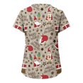 thumbnail image 3 of Puntoco, blusas con cuello en V y manga corta a la moda para mujer, blusa de bolsillo con estampado de uniforme de trabajo, tops Puntoco Puntoco-3095, 3 of 4