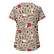 thumbnail image 3 of Puntoco, blusas con cuello en V y manga corta a la moda para mujer, blusa de bolsillo con estampado de uniforme de trabajo, tops Puntoco Puntoco-3091, 3 of 4