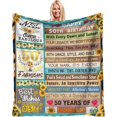 thumbnail image 1 of LHSHID 50th Birthday Gifts for Women Happy 50 Year Old Gifts Decorations Gift Ideas for Her Funny 50th Birthday Throw Blanket Gift Ideas 60"x80", 1 of 7