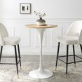thumbnail image 6 of Modway Lippa 28" Round Modern Wood & Metal Bar Table in Natural/White, 6 of 6