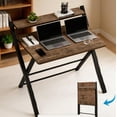 thumbnail image 4 of Ktaxon Folding Laptop Computer Desk Workstation Table No Assembly Wood Desktop Study Writing Desk Home Office Furniture, 4 of 7