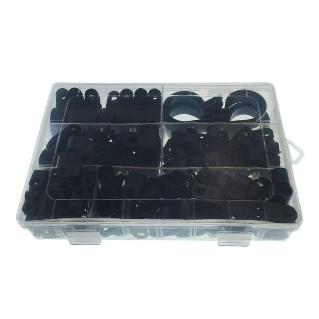 200 piezas abrazaderas abrazadera de plástico de nylon sujetadores soporte Negro
