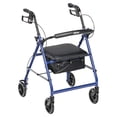 thumbnail image 1 of Andador de aluminio Drive Medical, plegable, con respaldo extraíble, asiento acolchado, ruedas de 15 cm, color azul, R726BL, 1 of 5
