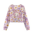 thumbnail image 2 of Xoenoiee Axolotl Daisy Flower Print Girls Sweatshirt Cropped Pullover Lightweight Casual Long Sleeve Fall Clothes Outfits, 9-10 Years, 2 of 7