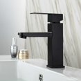 thumbnail image 2 of Mezclador de lavabo, grifo de lavabo negro, acero inoxidable 304, ajustable, frío y caliente, 2 of 5