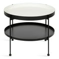 thumbnail image 2 of Kate and Laurel Nira Modern Metal Coffee Table, 26 Inch Diameter, White and Black, Round Coffee Table, 2 of 7