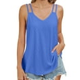 thumbnail image 2 of Womens Shirts Blouse Women's Summer Sleeveless Refreshing Tank Top T-shirt Casual Loose Strap Open Back Tank, 2 of 7