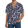 thumbnail image 3 of Balery Watercolor Marine Animals Men's Casual Button Down Shirt Short Sleeve Textured Summer Cuban Beach Shirts-X-Large, 3 of 7