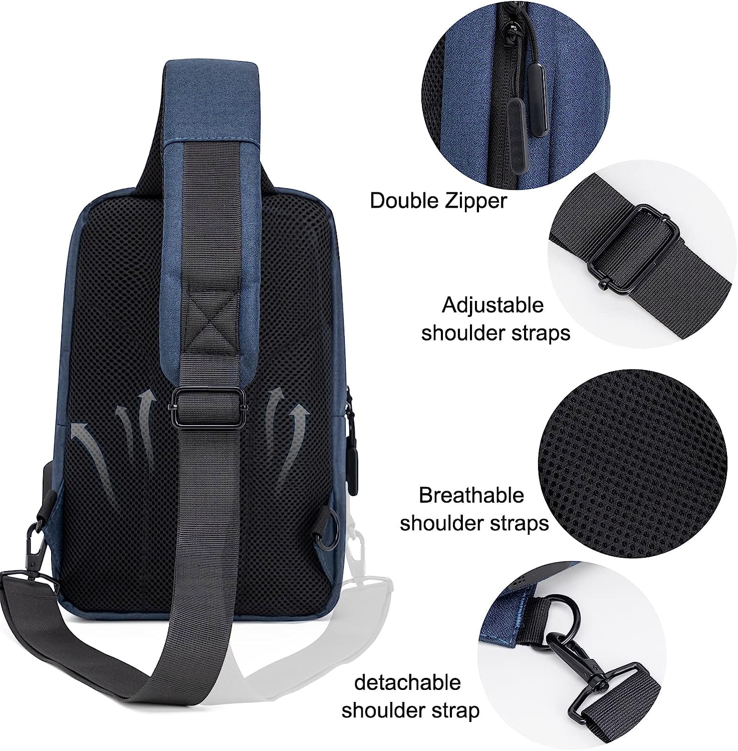 Messenger Bag Sling Bag Crossbody Shoulder Bag for Men Women Travel Work Satchel Bags