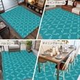 thumbnail image 6 of 6x9Ft Area Rugs Teal Morocco Non-Skid Rubber Backing Large Rectangle Rugs - Living Room Bedroom Home Office, Geometric Leaf Diamond Lattice Abstract Indoor Floor Mat Carpets Washable Rug, 6 of 9
