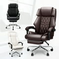 thumbnail image 5 of Hoffree Executive Office Chair Big and Tall Office Chair with Footrest Reclining Leather Chair High Back Ergonomic Computer Desk Chair with Lumbar Back Support for Home Office 500lbs, Brown, 5 of 5