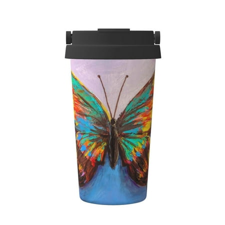 

Goofa Oil Painting Beautiful Butterfly for Insulated Travel Coffee Mug Spill Proof Leak Proof 16 OZCoffee Tumbler Reusable Coffee Cups with Lids Thermos for Hot and Cold Drink
