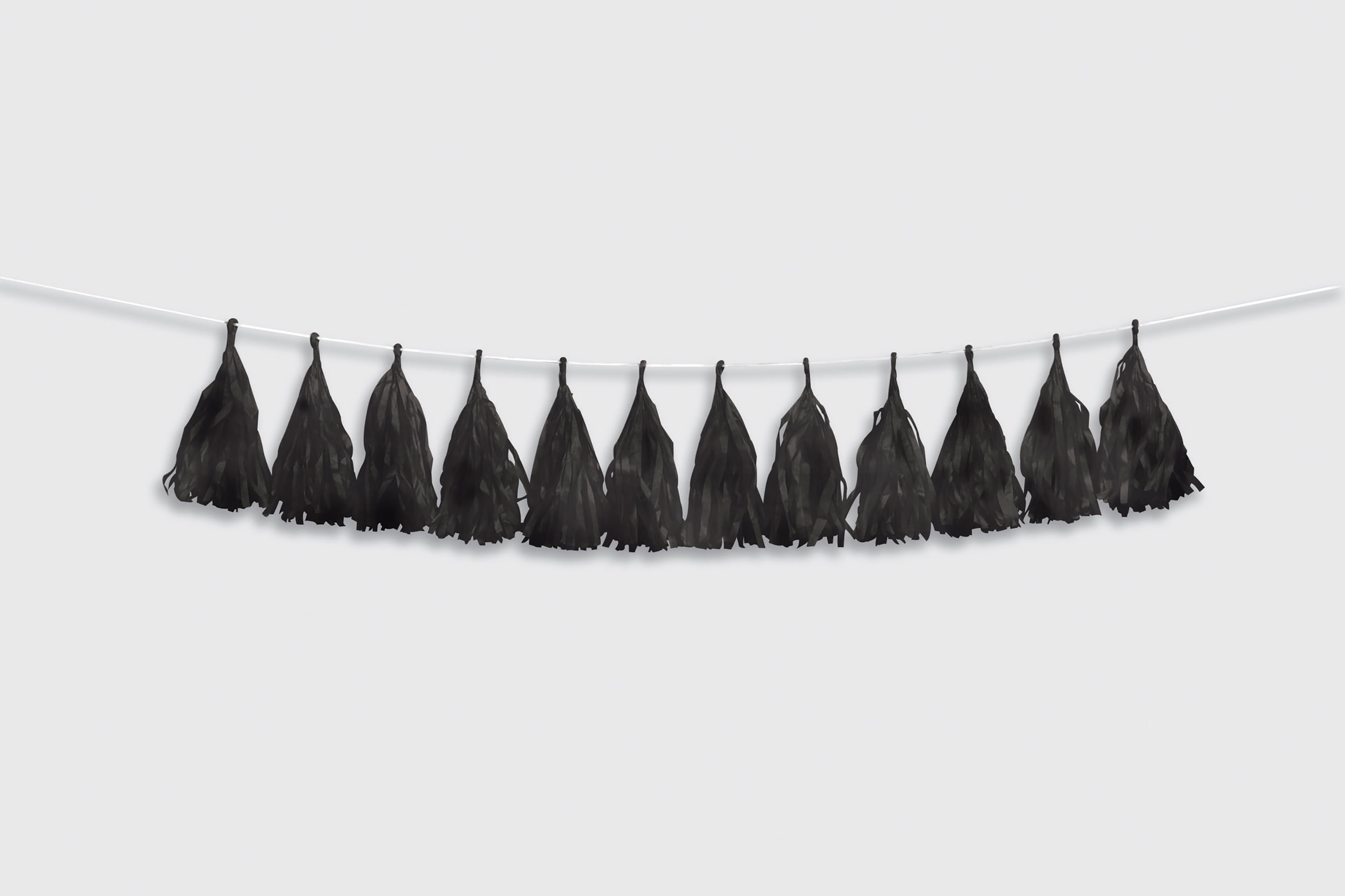 black and white tassel garland