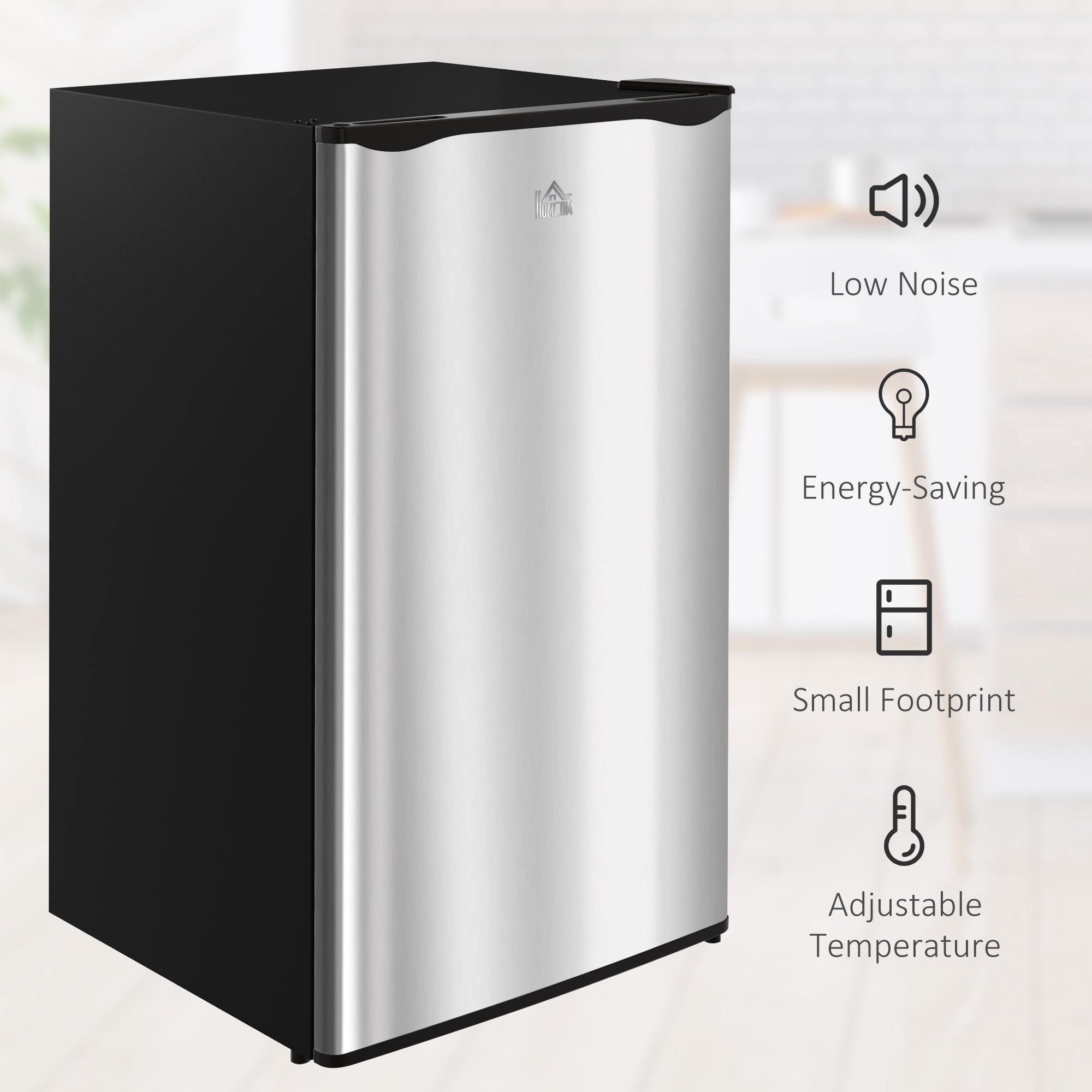 3.2 Cu.Ft Mini Fridge with Freezer, Compact Refrigerator, Silver
