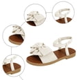 thumbnail image 5 of Rokment Womens Bow Flat Dress Sandals Beach Summer Comfortable Stylish Casual Bowknot Low Heel Open Toe Slingback Sandals for Vacation Walking A Size 6, 5 of 7