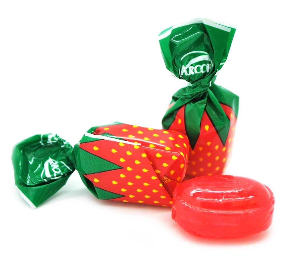 SweetGourmet Strawberry Buds Filled Hard Candy Bon Bons wrapped candy bulk | 4 Pounds