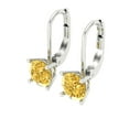 thumbnail image 2 of Clara Pucci 1.5Ct Yellow Round Cut VVS1 Lever Back Drop Dangle 14k Solid hypoallergenic Gold Designer Earrings For April, 2 of 7