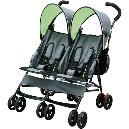 Delta Children LX Side by Side Double Stroller, Lime