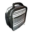 thumbnail image 2 of Custom Personalized Insulated Water Resistant Lunch Bag with Exterior Zipper and Mesh Elastic Pockets Blank, Black and White Egyptian Print, 2 of 3