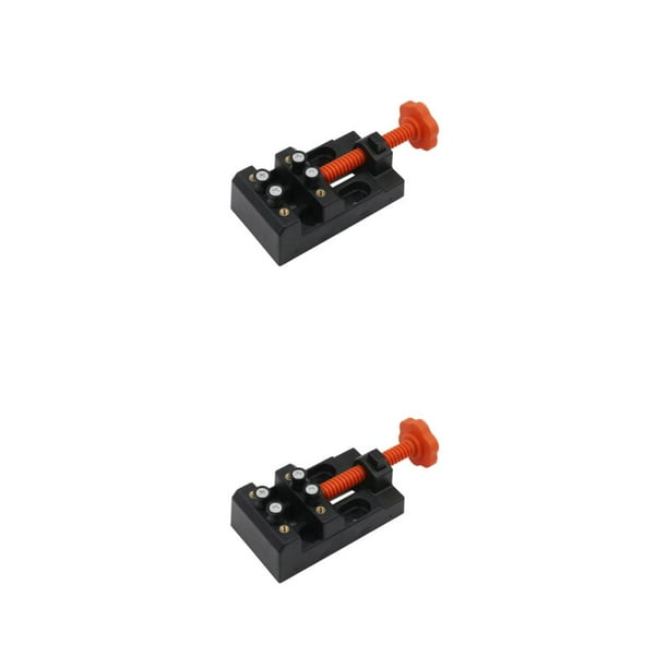Kenally Abrazadera de prensa de tornillo de mesa, operación Simple ajustable, ahorro de espacio, Mini suministros de reparación de taladro, 2piezas