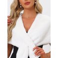 thumbnail image 5 of INSPIRE CHIC Women's Faux Fur Shawl Stole Winter 1920s Bridal Wedding Wrap XL White, 5 of 6
