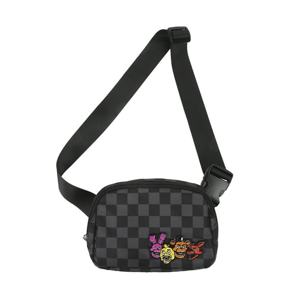 Five Nights at Freddy’s Checkered Belt Bag with Character Icons and Adjustable Strap