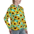 thumbnail image 6 of Lsque Sunflowers With Green Leaves Pattern Casual Women's Hoodie,Hooded Sweatshirt with Kangaroo Pocket,Pullover Hoodie with Eye-catching Drawstrings-X-Large, 6 of 7