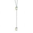 thumbnail image 2 of Angara Collier Péridot Naturel - Collier Style Lariat Péridot Rond 2,8 ct avec Lunette en Platine pour Femmes, 2 of 8