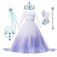 thumbnail image 1 of Frozen-vestido de princesa de la coronación de Anna y Elsa para niñas, disfraz de reina de la nieve, ropa de fiesta de cumpleaños, Cosplay, 1 y 2 Fivean unisex, 1 of 2