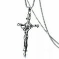 thumbnail image 5 of Mens Vintage Jesus Christ Crucifix Cross Pendant Necklace Stainless Steel Chain, 5 of 6