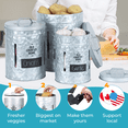 thumbnail image 2 of Potato and Onion Storage Bins by Saratoga Home - XL Capacity Metal Set, Silver, Holds 11.5 lbs of Potatoes, 5.5 lbs of Onions and 20+ Garlic Bulbs, 2 of 8