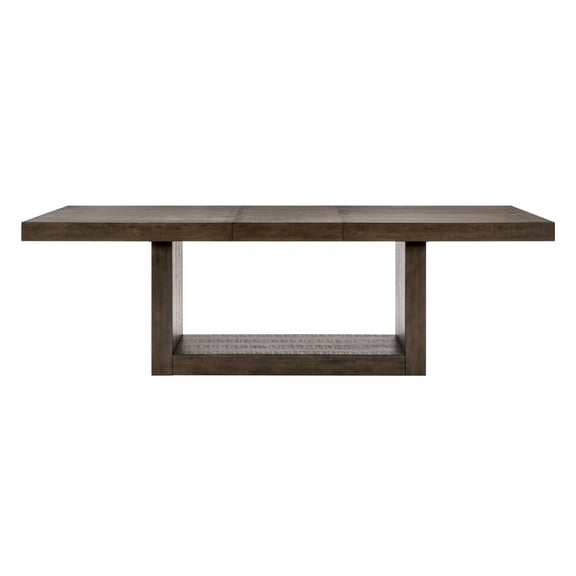Miekor Furniture Contemporary Design Dining Table Brown Finish 1pc Extension Leaf Wooden Dining Furniture No4934
