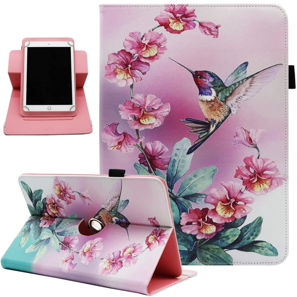 Funda para tableta Dluggs Universal de 10 a 10,1 pulgadas, piel sintética, giratoria