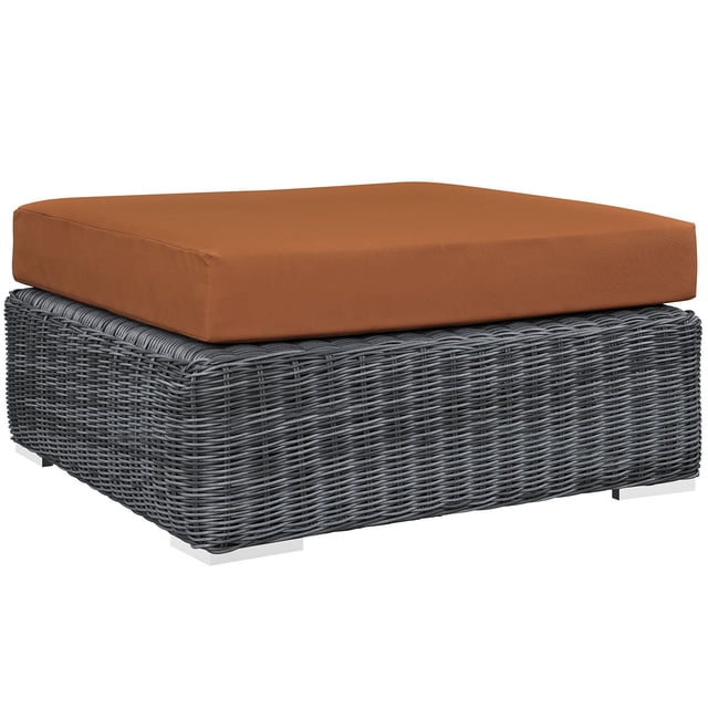 Modway Summon Ottomane Carrée de Patio en Toile Mobilier de Patio Toscane