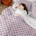thumbnail image 4 of Castle Fairy Teens Geometric Plaid 7-Piece Twin Bedding Sets,Grey Pink Bedding Comforter Set,Minimalist Lattice Breathable Sheet Sets,Ultra Soft Home Decor, 4 of 8