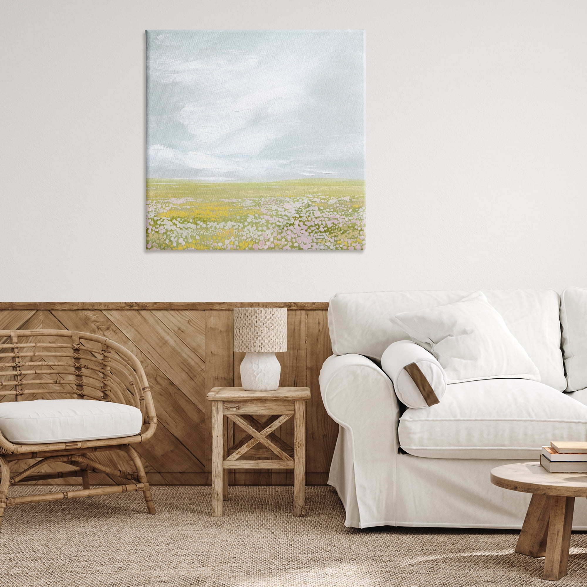 Stupell Industries Endless Spring Meadow Landscape & Nature Painting Wrapped Canvas Art Print Wall Art, 36 x 36