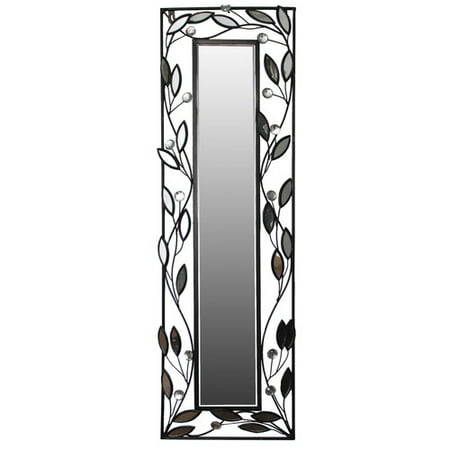 Home Source Decorative Rectangle Wall Mirror With Leaves