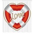 thumbnail image 3 of Ambesonne Romantic Shower Curtain, Valentine Love Hearts, 69"Wx84"L, Orange White Cream, 3 of 3