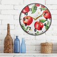 thumbnail image 3 of Yayeee Wall Clock Battery Operated 9.5" Silent Quartz Non-Ticking for Living Room Decor, White Apple Pattern, 3 of 8