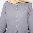 thumbnail image 4 of Felwors Robe Décontractée Unie pour Femmes Col en V à Boutons Manches Longues Robe Longue Ample, 4 of 9