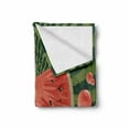 thumbnail image 2 of Summer Soft Flannel Fleece Throw Blanket, Beach Fruit Vegetarian Garden Health Life Hot Season Image, Cozy Plush for Indoor and Outdoor Use, 60" x 80", Hunter Green Dark Coral, by Ambesonne, 2 of 6