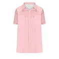 thumbnail image 5 of Evdexr Mens Western Shirt Cowboy Pearl Snap Shirts Chest Pocket Collared Industrial T-Shirts 2025 Short Sleeve Cotton Big and Tall Linen Tees Pink XL, 5 of 6